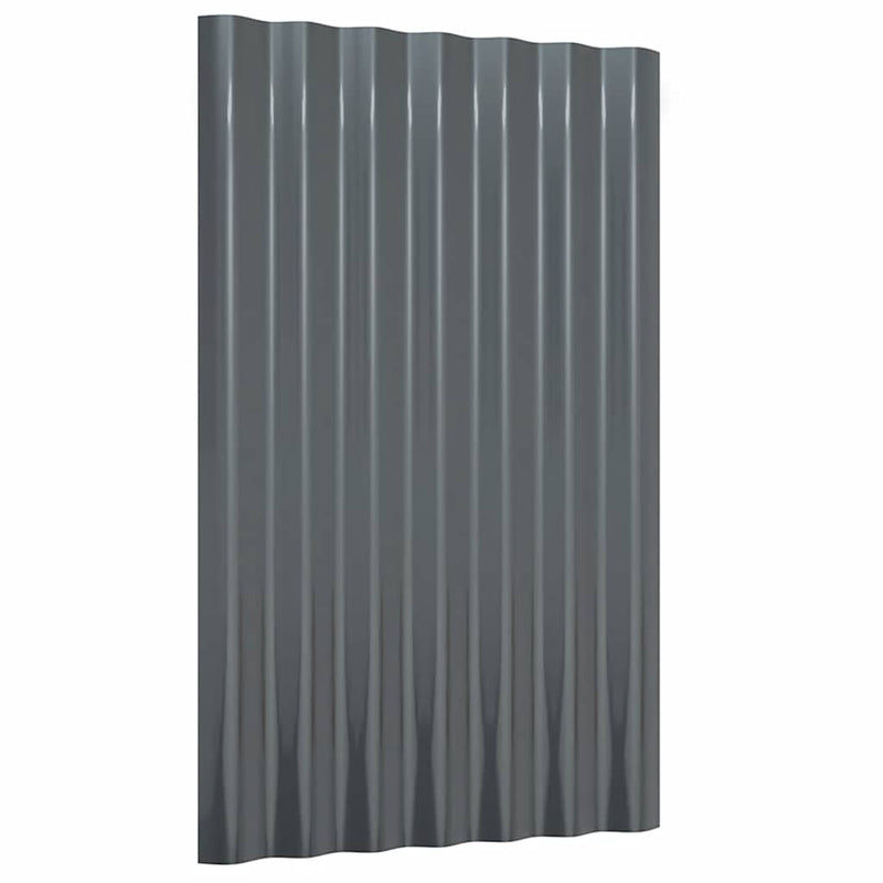 Afbeelding laden in galerijviewer, Vidaxl dakpanelen 12 st 60x36 cm gegalvaniseerd staal antracietkleurig