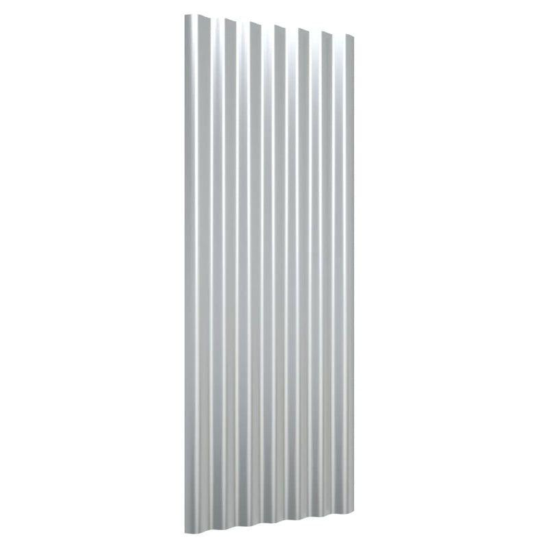 Load image into Gallery viewer, Vidaxl dakpanelen 12 st 100x36 cm gepoedercoat staal zilverkleurig