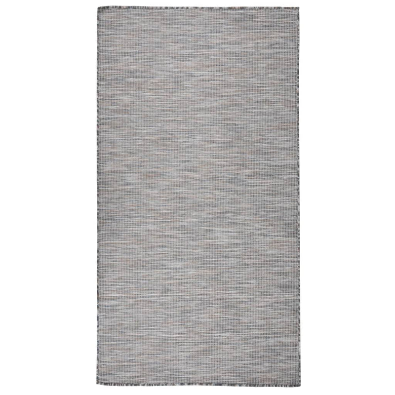 Load image into Gallery viewer, Vidaxl buitenkleed platgeweven 80x150 cm bruin en blauw