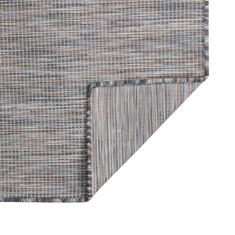Load image into Gallery viewer, Vidaxl buitenkleed platgeweven 80x150 cm bruin en blauw