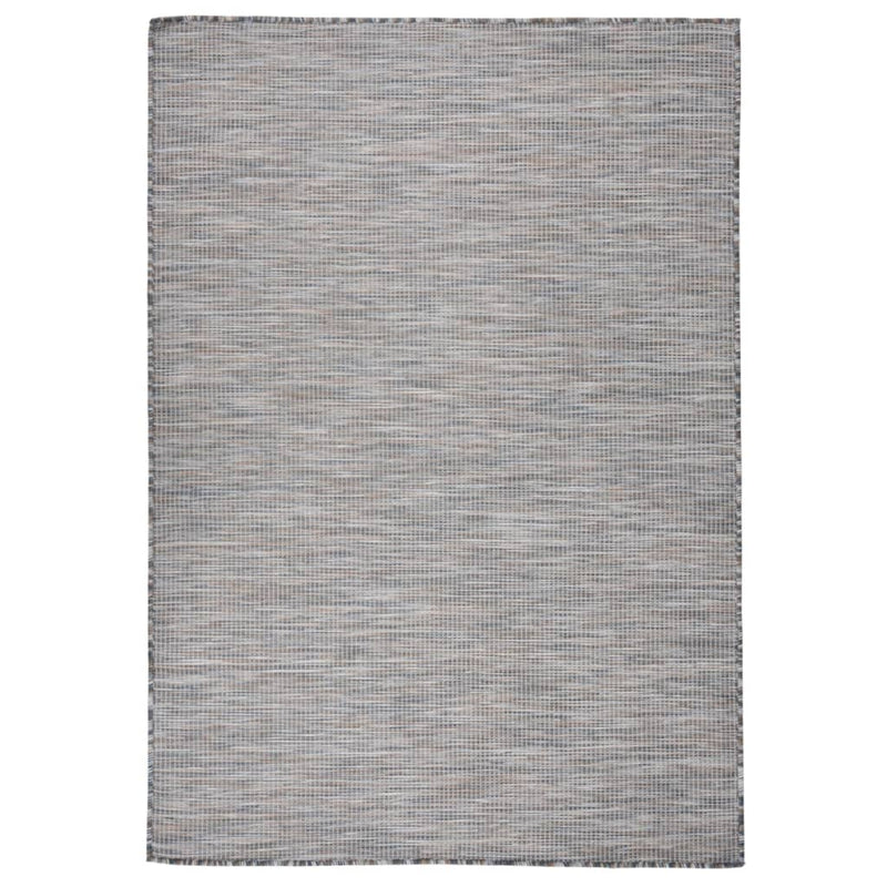 Load image into Gallery viewer, Vidaxl buitenkleed platgeweven 140x200 cm bruin en blauw