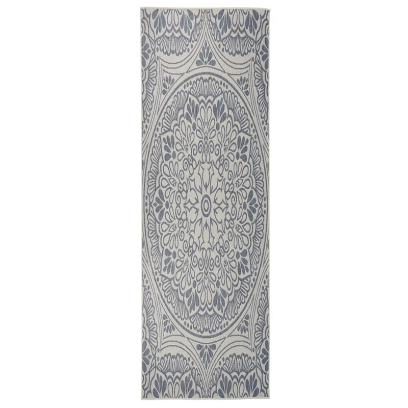 Load image into Gallery viewer, Vidaxl buitenkleed met patroon platgeweven 80x250 cm blauw