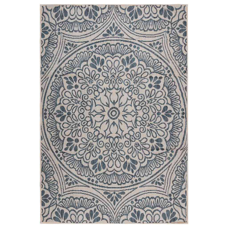 Load image into Gallery viewer, Vidaxl buitenkleed met patroon platgeweven 200x280 cm blauw