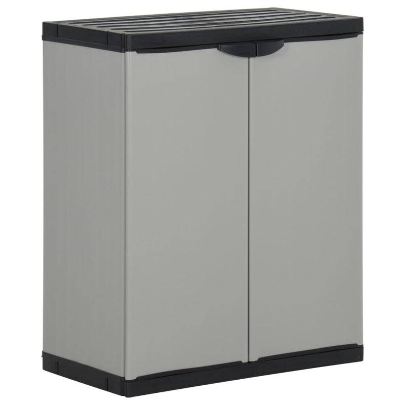Load image into Gallery viewer, Vidaxl tuinafvalkast 68x40x85 cm polypropeen grijs en zwart