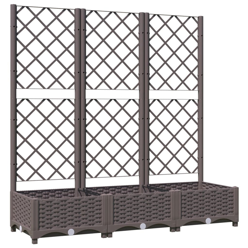 Load image into Gallery viewer, Vidaxl plantenbak met trellis bruin 120x40x121,5 cm pp