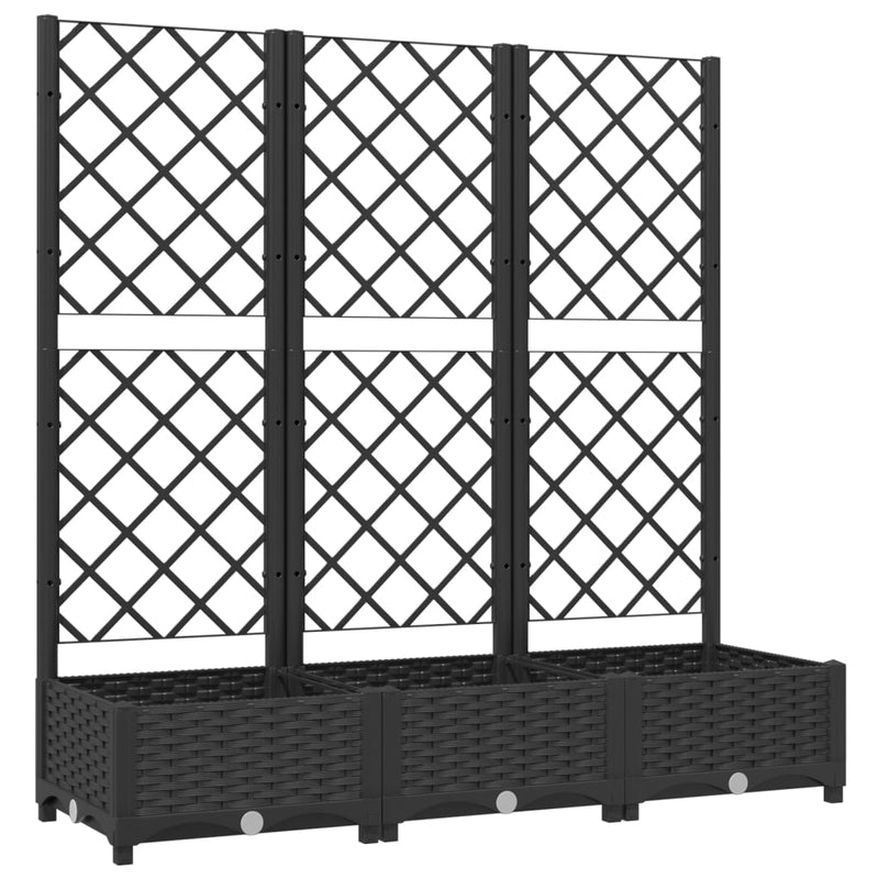 Load image into Gallery viewer, Vidaxl plantenbak met trellis zwart 120x40x121,5 cm pp