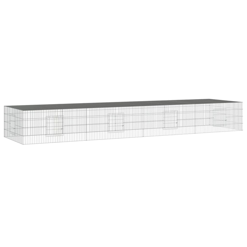 Load image into Gallery viewer, Vidaxl konijnenkooi met 4 panelen 433x109x54 cm gegalvaniseerd ijzer
