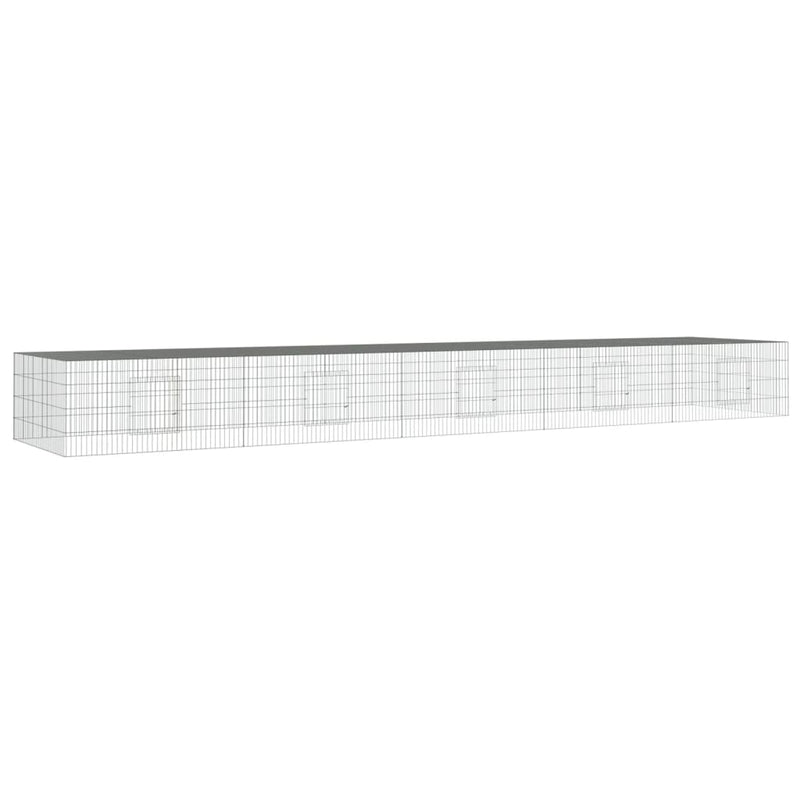 Load image into Gallery viewer, Vidaxl konijnenkooi met 5 panelen 541x109x54 cm gegalvaniseerd ijzer