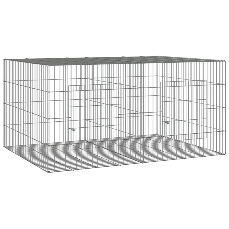 Load image into Gallery viewer, Vidaxl konijnenkooi met 2 panelen 110x79x54 cm gegalvaniseerd ijzer
