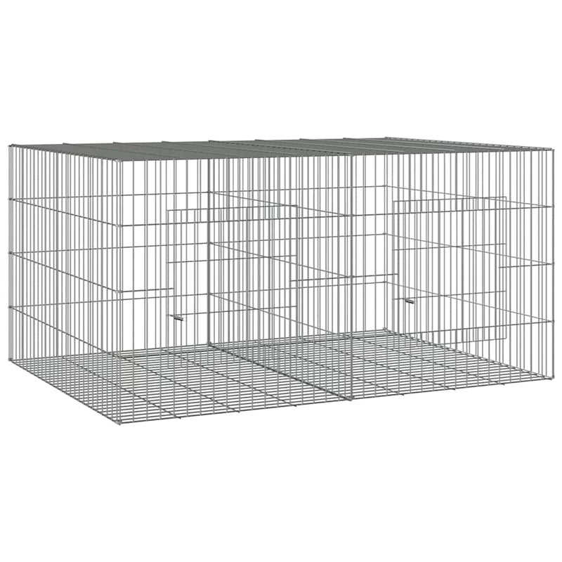 Load image into Gallery viewer, Vidaxl konijnenkooi met 2 panelen 110x79x54 cm gegalvaniseerd ijzer