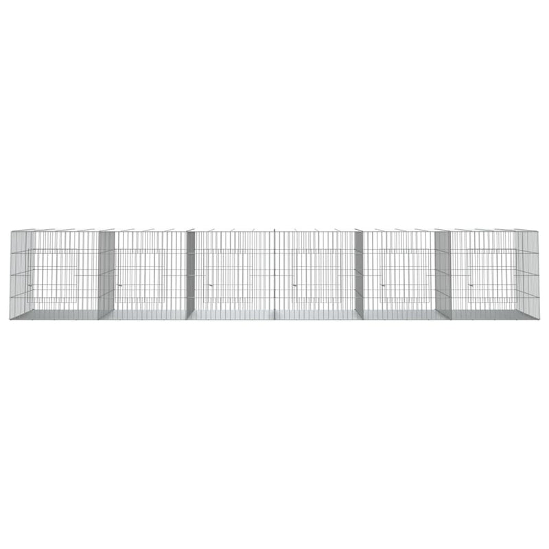 Load image into Gallery viewer, Vidaxl konijnenkooi met 6 panelen 327x79x54 cm gegalvaniseerd ijzer