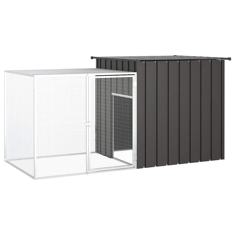Load image into Gallery viewer, Vidaxl kippenhok 200x91x100 cm gegalvaniseerd staal antracietkleurig