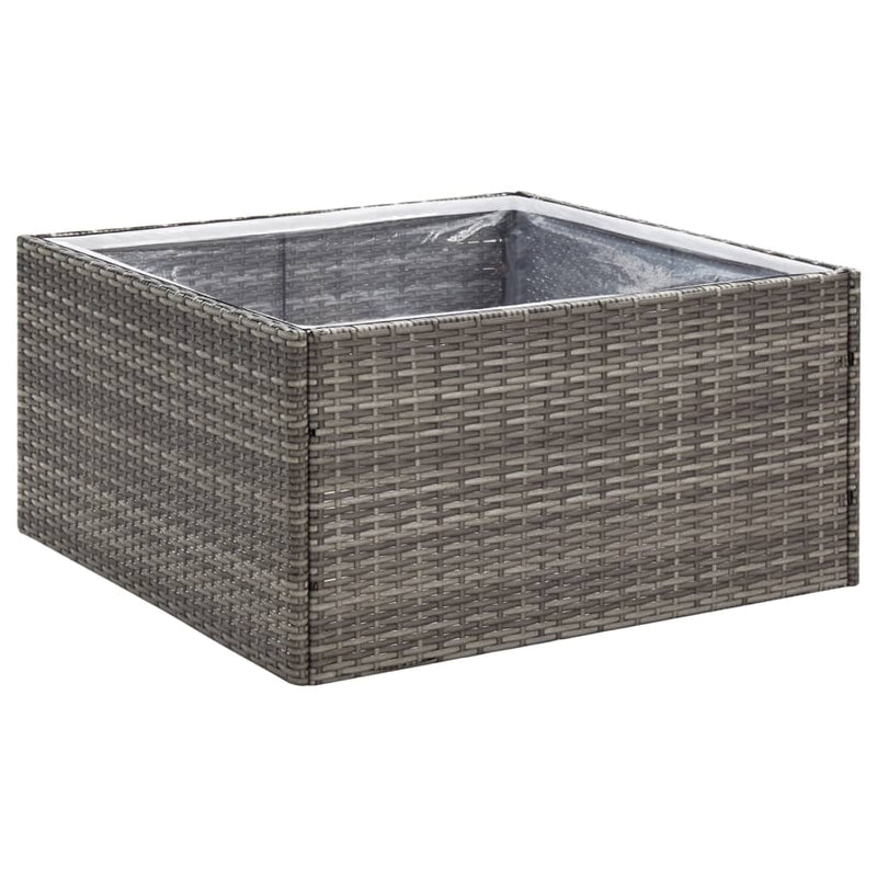 Load image into Gallery viewer, Vidaxl plantenbak 80x80x40 cm poly rattan grijs