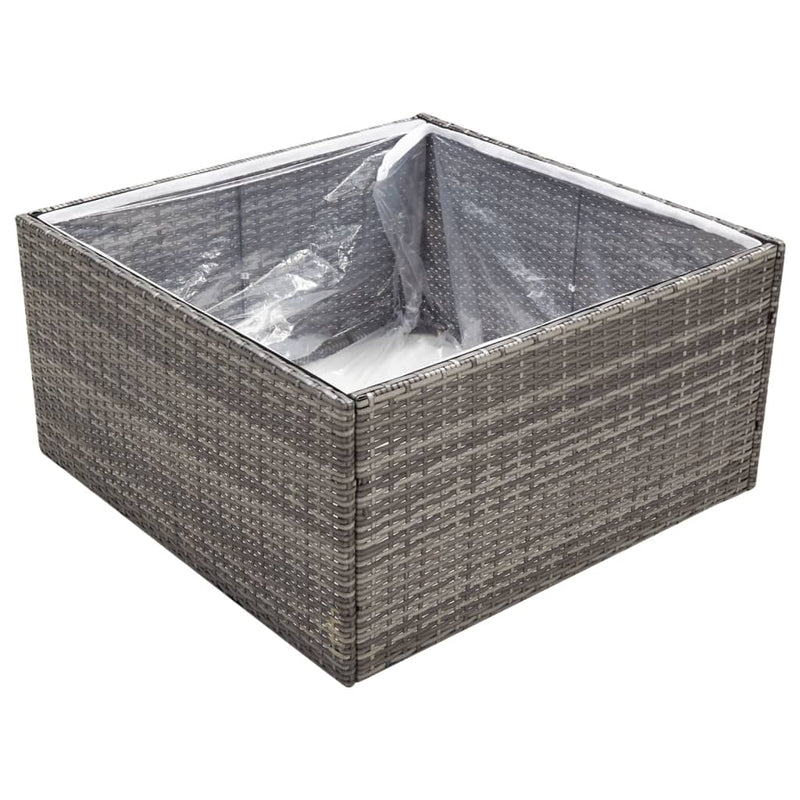 Load image into Gallery viewer, Vidaxl plantenbak 80x80x40 cm poly rattan grijs