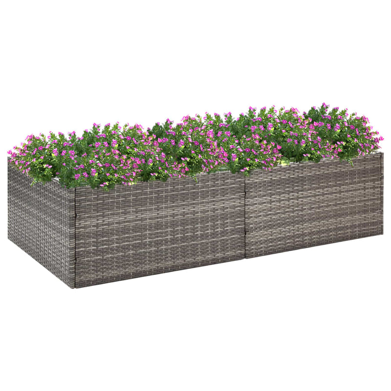 Load image into Gallery viewer, Vidaxl plantenbak 157x80x40 cm poly rattan grijs