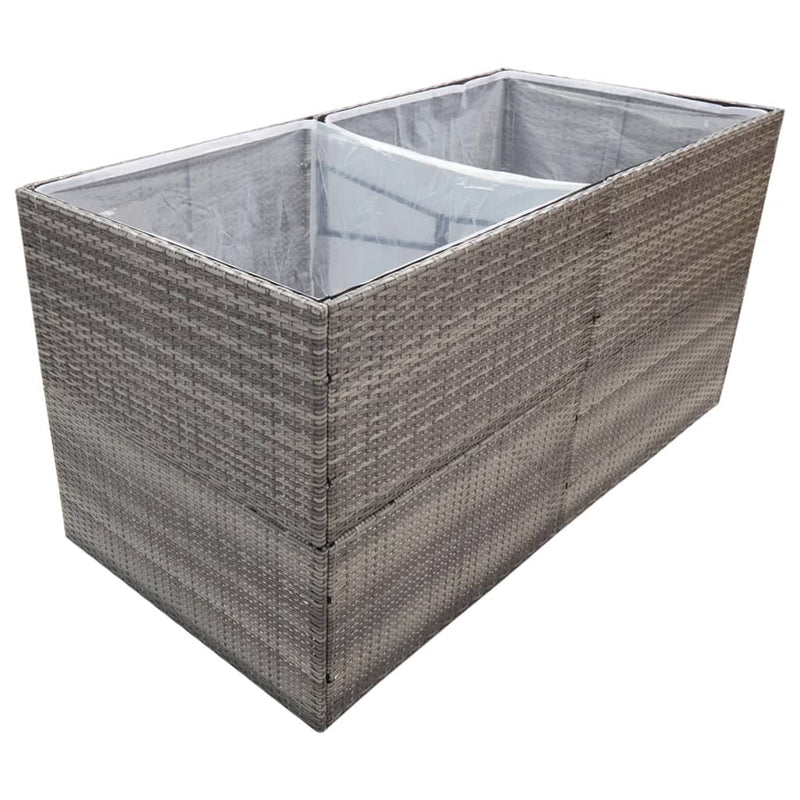 Load image into Gallery viewer, Vidaxl plantenbak 157x80x80 cm poly rattan grijs