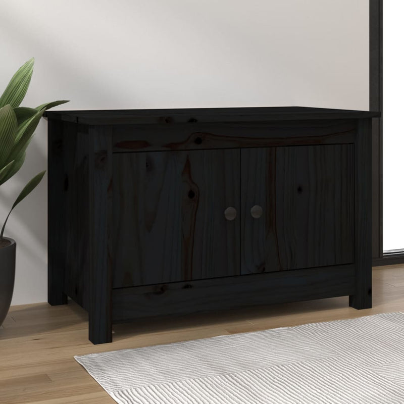 Load image into Gallery viewer, Vidaxl schoenenkast 70x38x45,5 cm massief grenenhout zwart