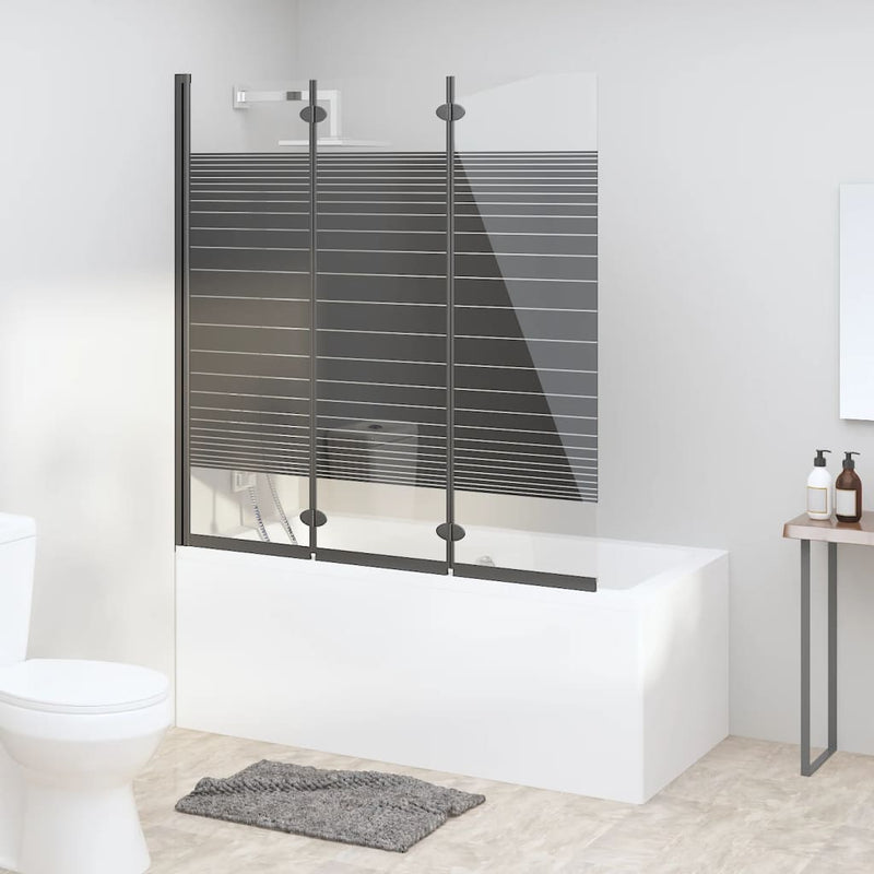 Load image into Gallery viewer, Vidaxl douchewand inklapbaar 3 panelen 130x130 cm esg zwart