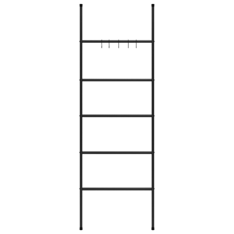 Load image into Gallery viewer, Vidaxl handdoekenrek met 5 niveaus, zwart 58x175 cm, ijzer