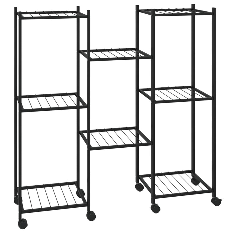 Load image into Gallery viewer, Vidaxl bloemenstandaard met wielen 83x25x83,5 cm ijzer zwart