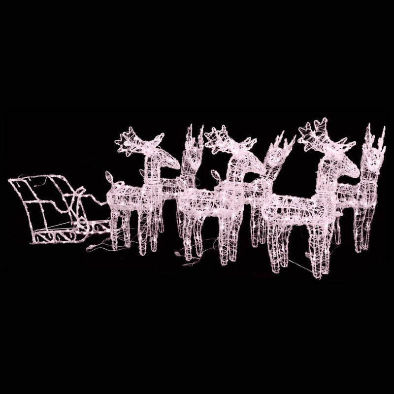 Load image into Gallery viewer, VidaXL Kerstversiering rendieren en slee 320 LED's acryl