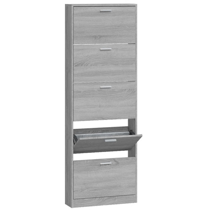 Load image into Gallery viewer, Vidaxl schoenenkast 59x17x169 cm bewerkt hout grijs sonoma eikenkleur