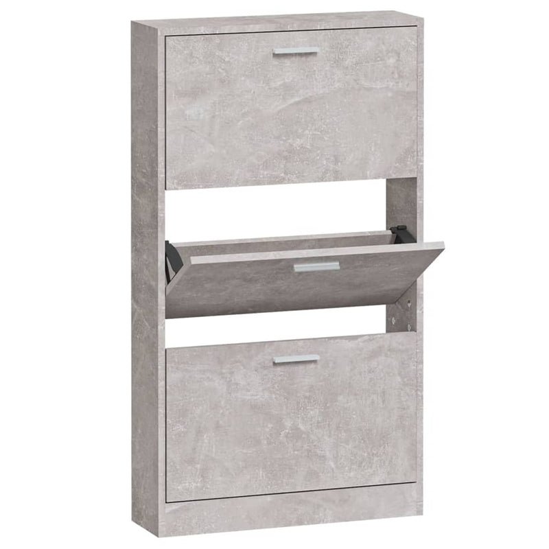 Load image into Gallery viewer, Vidaxl schoenenkast 59x17x108 cm bewerkt hout betongrijs