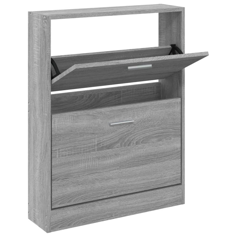 Load image into Gallery viewer, Vidaxl schoenenkast 59x17x81 cm bewerkt hout grijs sonoma
