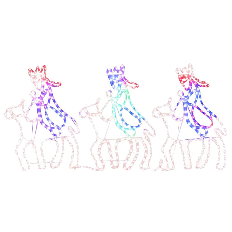 Afbeelding laden in galerijviewer, Vidaxl kerstfiguren drie wijzen met 504 led's 70x50 cm