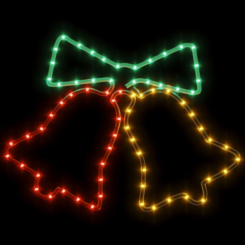 Afbeelding laden in galerijviewer, Vidaxl kerstfiguur klokken met 72 led's 50x56 cm