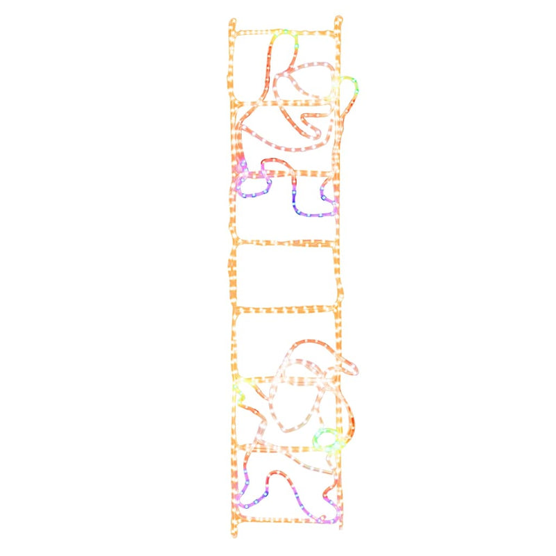 Load image into Gallery viewer, Vidaxl kerstfiguur kerstman op ladder opvouwbaar 552 led's 50x200 cm