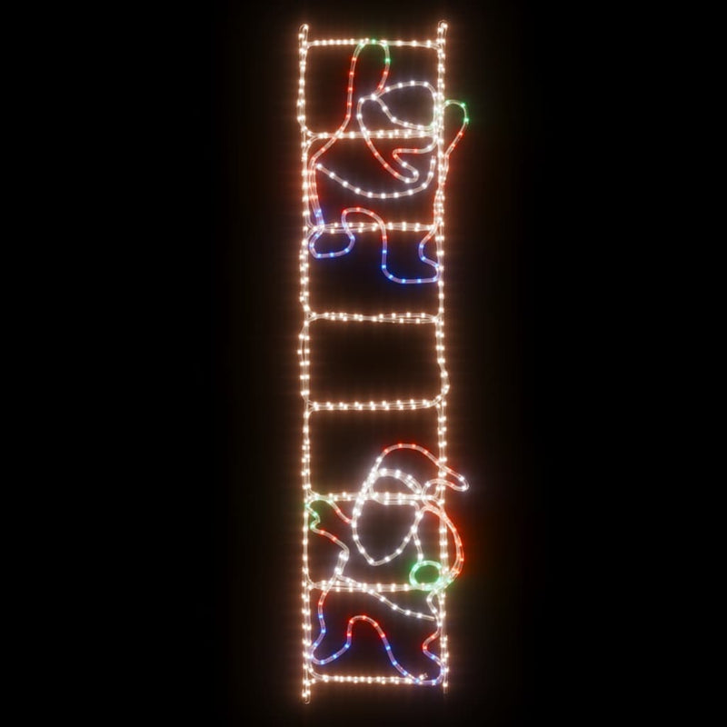 Load image into Gallery viewer, Vidaxl kerstfiguur kerstman op ladder opvouwbaar 552 led's 50x200 cm