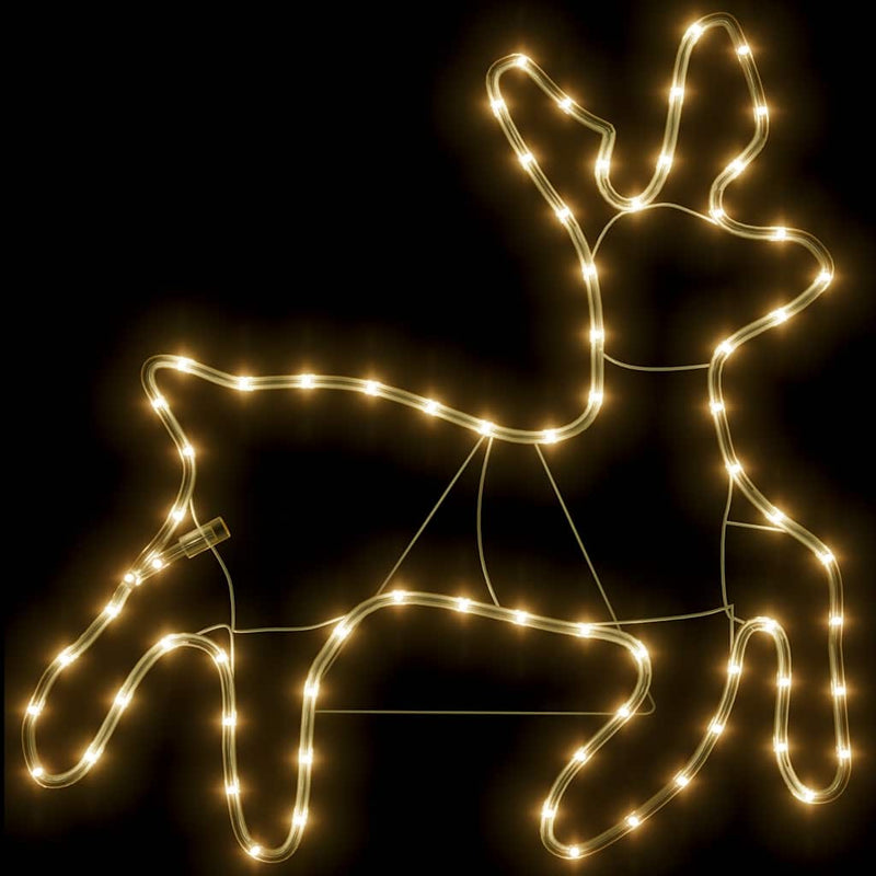 Load image into Gallery viewer, Vidaxl kerstfiguur rendier met 72 warmwitte led's 57x55x4,5 cm