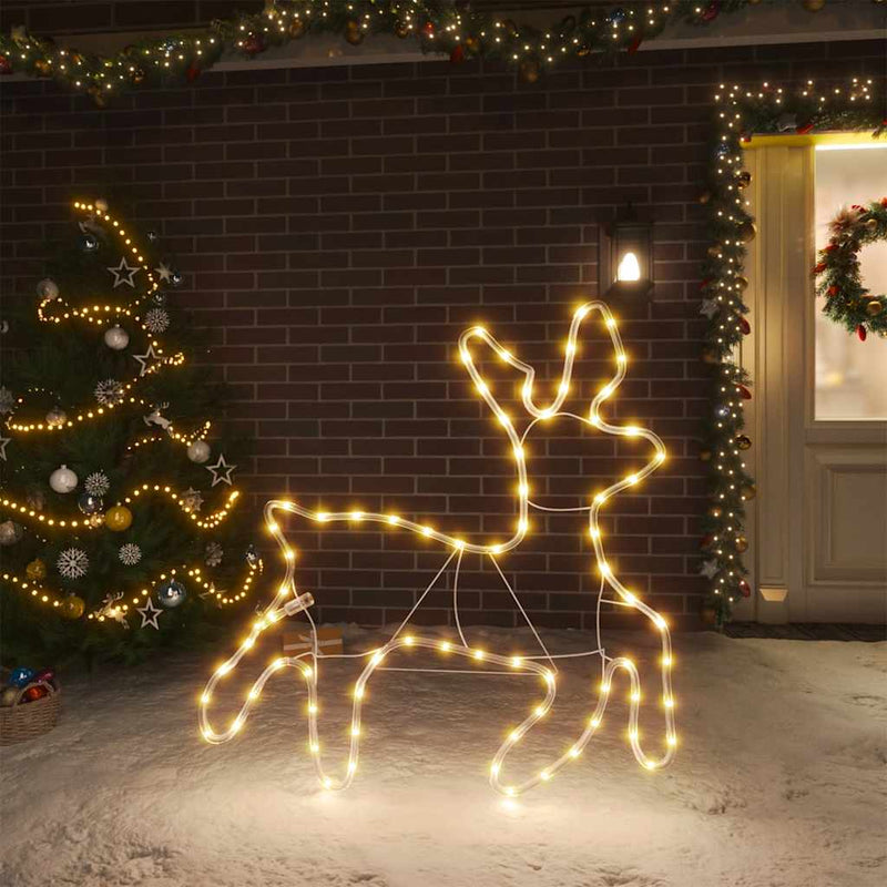 Load image into Gallery viewer, Vidaxl kerstfiguur rendier met 72 warmwitte led's 57x55x4,5 cm