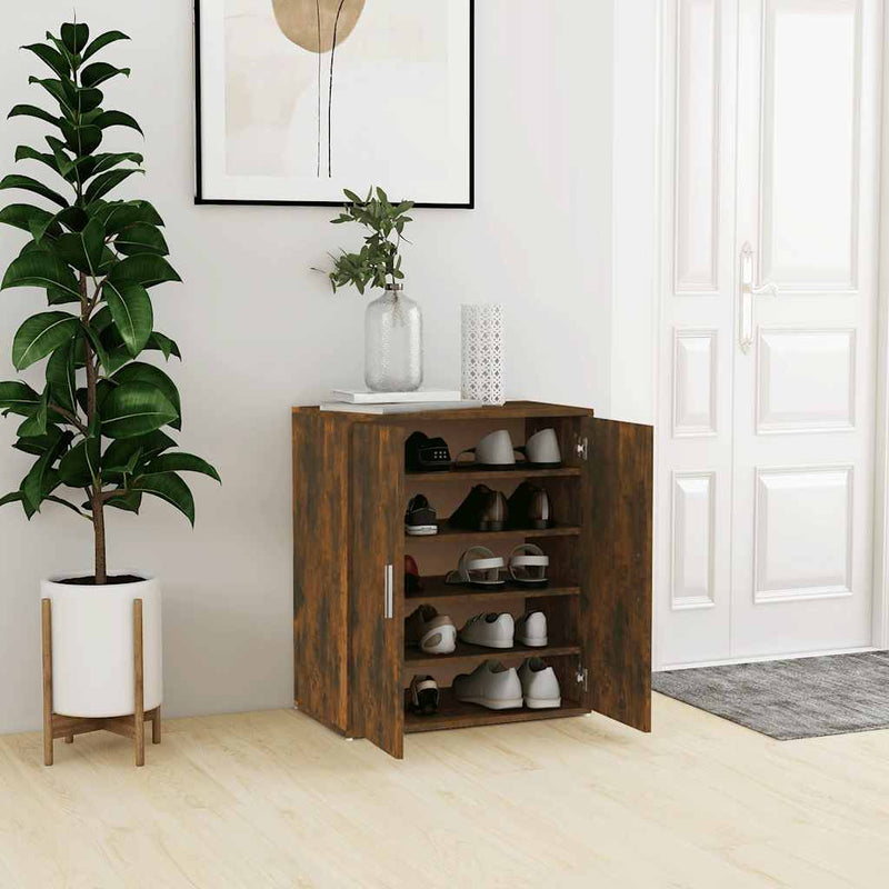 Load image into Gallery viewer, Vidaxl schoenenkast 60x35x70 cm bewerkt hout gerookt eikenkleurig