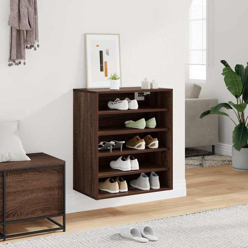 Load image into Gallery viewer, Vidaxl schoenenkast 60x35x70 cm bewerkt hout bruin eikenkleur