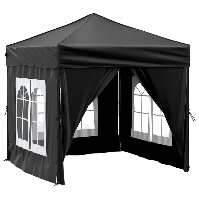 Load image into Gallery viewer, Vidaxl partytent inklapbaar met zijwanden 2x2 m zwart