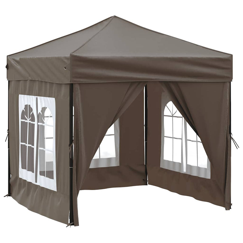 Load image into Gallery viewer, Vidaxl partytent inklapbaar met zijwanden 2x2 m taupe