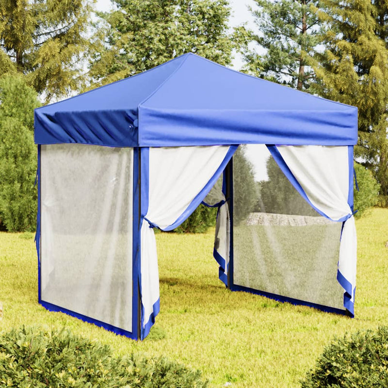 Load image into Gallery viewer, Vidaxl partytent inklapbaar met zijwanden 2x2 m blauw