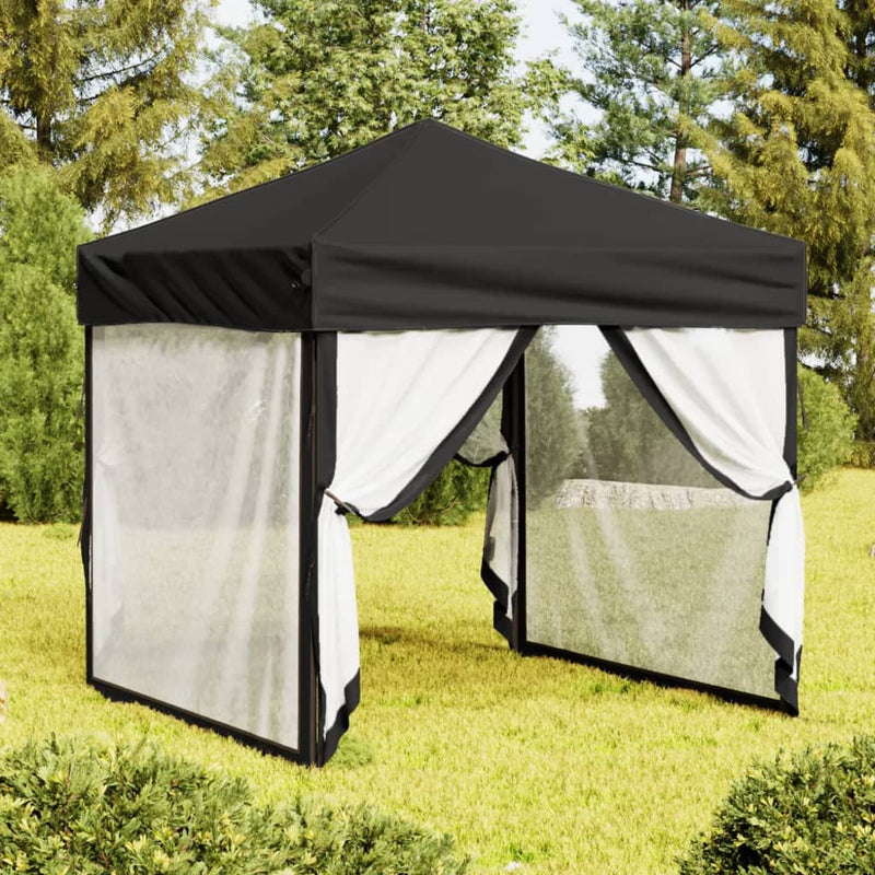 Load image into Gallery viewer, Vidaxl partytent inklapbaar met zijwanden 2x2 m zwart