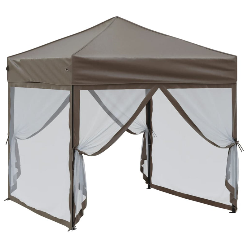 Load image into Gallery viewer, Vidaxl partytent inklapbaar met zijwanden 2x2 m taupe