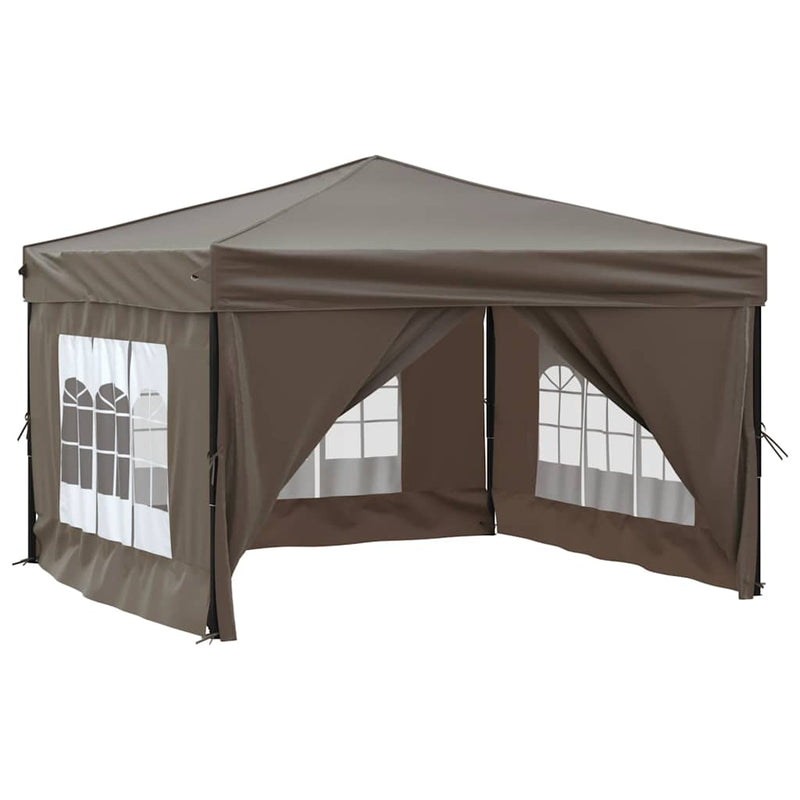 Load image into Gallery viewer, Vidaxl partytent inklapbaar met zijwanden 3x3 m taupe
