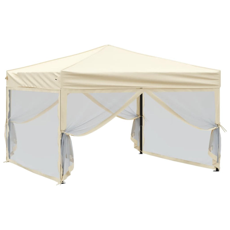 Load image into Gallery viewer, Vidaxl partytent inklapbaar met zijwanden 3x3 m crèmekleurig