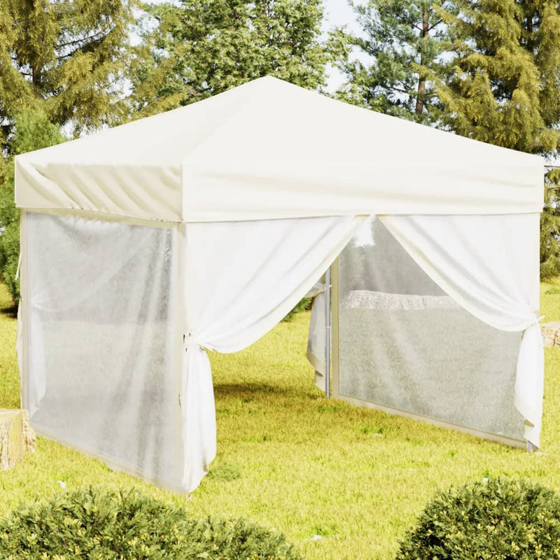 Load image into Gallery viewer, Vidaxl partytent inklapbaar met zijwanden 3x3 m crèmekleurig