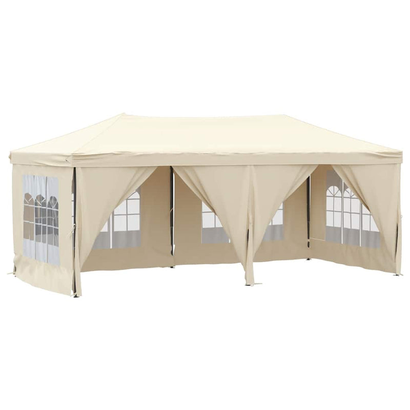Load image into Gallery viewer, Vidaxl partytent inklapbaar met zijwanden 3x6 m crèmekleurig