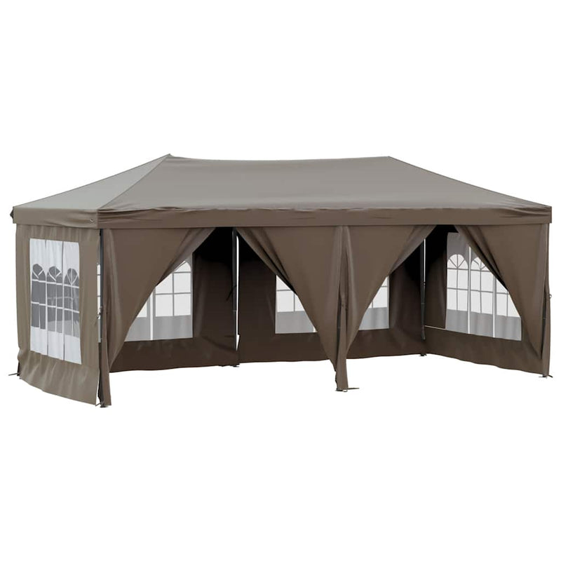 Load image into Gallery viewer, Vidaxl partytent inklapbaar met zijwanden 3x6 m taupe