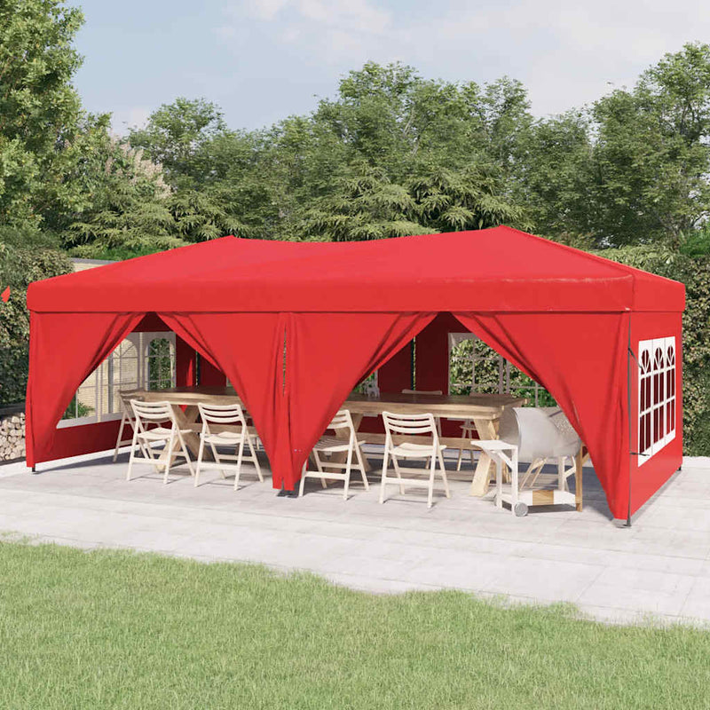 Load image into Gallery viewer, Vidaxl partytent inklapbaar met zijwanden 3x6 m rood