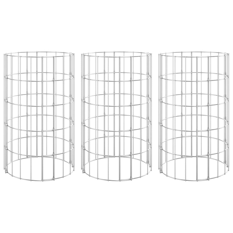 Load image into Gallery viewer, Vidaxl gabion plantenbakken 3 st rond verhoogd ø30x50 cm staal