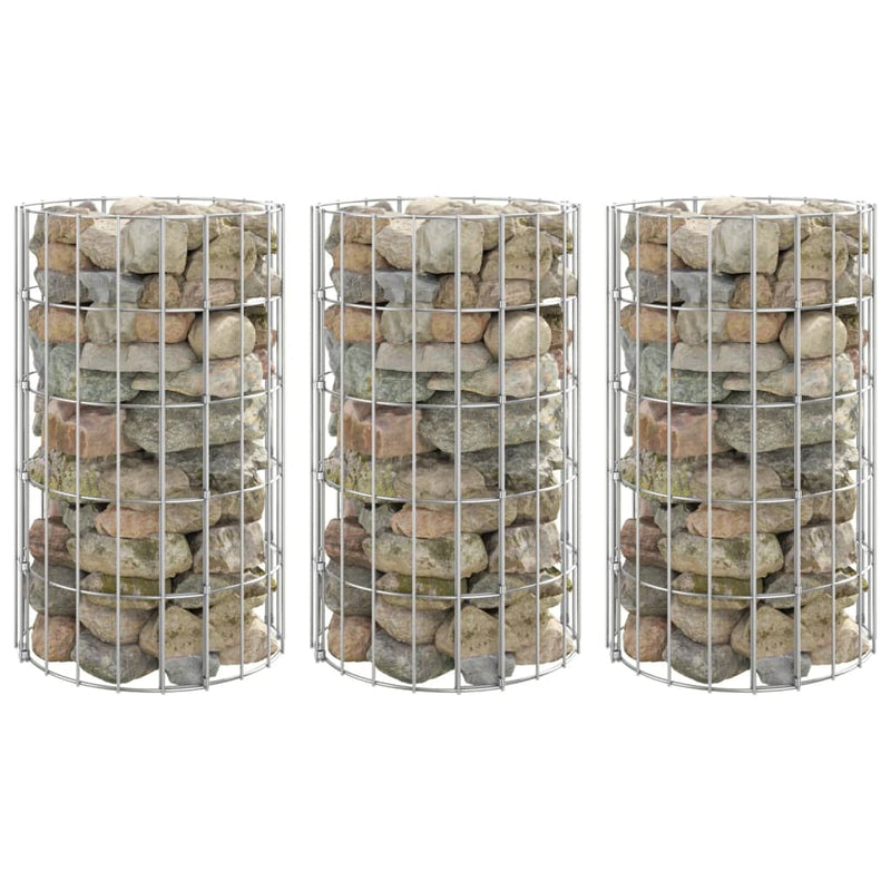 Load image into Gallery viewer, Vidaxl gabion plantenbakken 3 st rond verhoogd ø30x50 cm staal