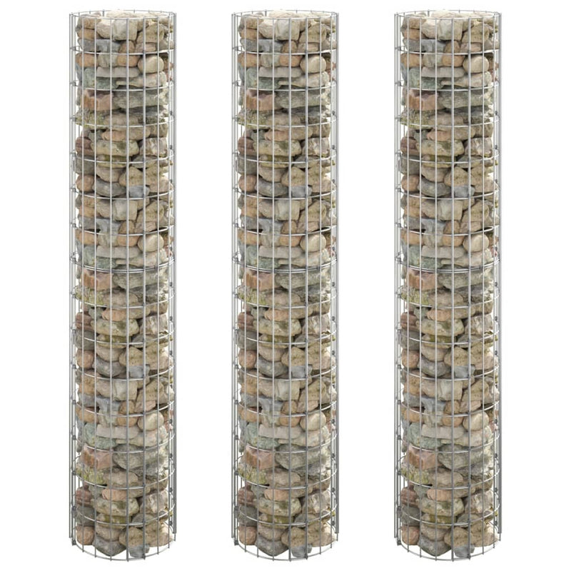 Load image into Gallery viewer, Vidaxl gabion plantenbakken 3 st rond verhoogd ø30x150 cm staal